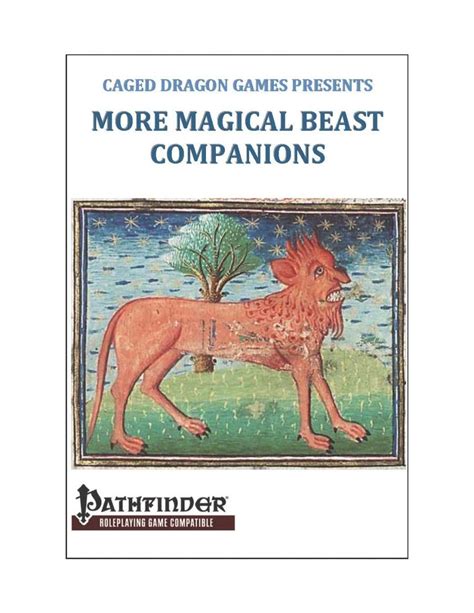 The Legendary and Mythical Magical Beasts in Pathfinder